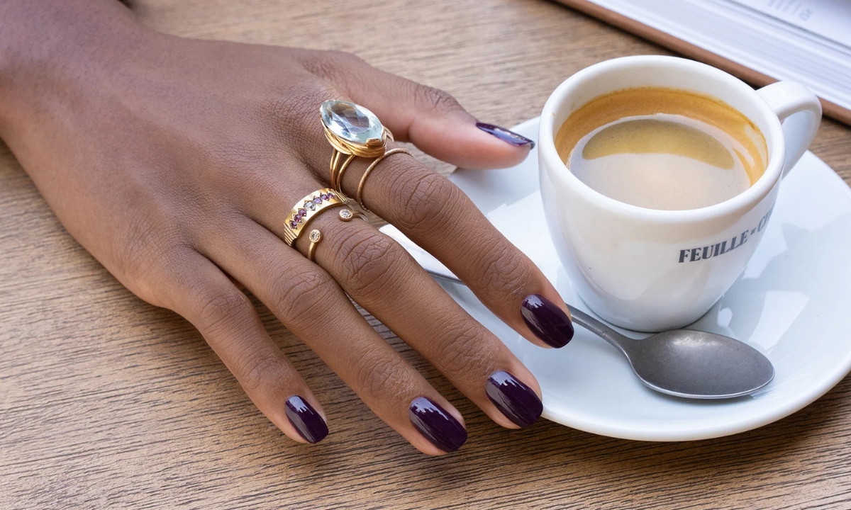 Jelly nails na jesień || koreański manicure w kolorze wiśni, śliwki i bordo