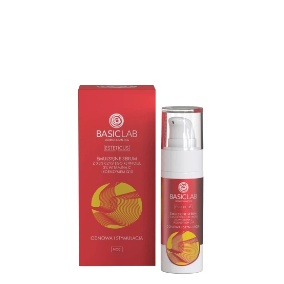 BasicLab Emulsyjne serum z 0,3% retinolu + witamina C + koenzym Q10