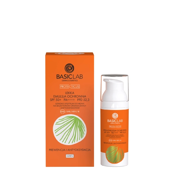 #7 BasicLab Lekka emulsja ochronna SPF50+ Prewencja i antyoksydacja