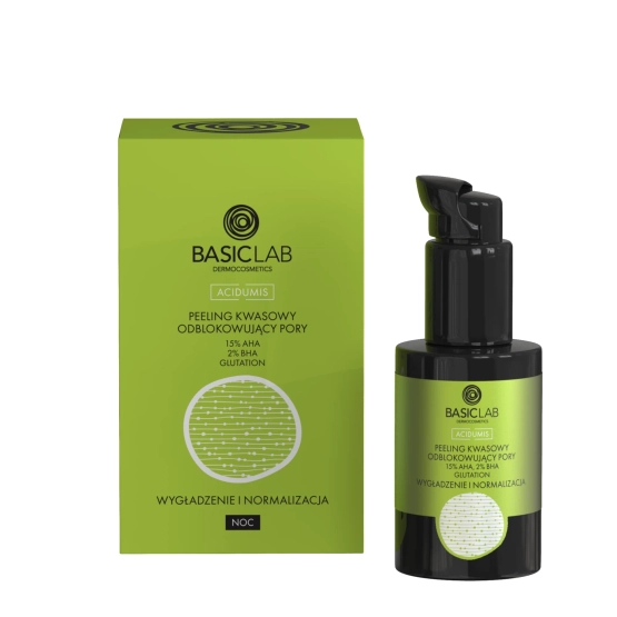 BasicLab Peeling kwasowy odblokowujący pory z 15% AHA i 2% BHA