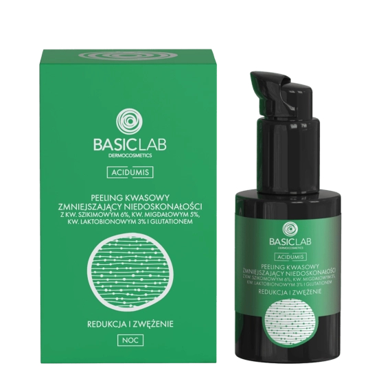 BASICLAB Peeling kwasowy zmniejszający niedoskonałości - redukcja i zwężenie