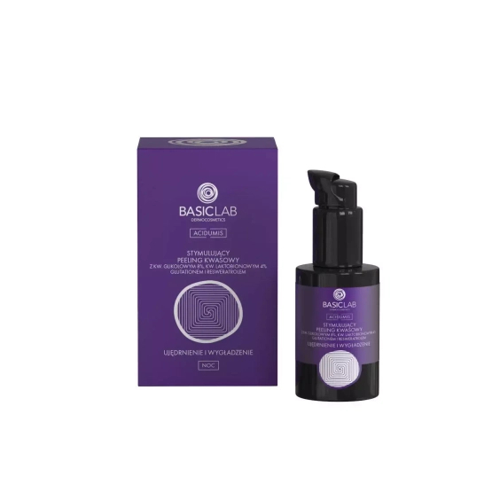 BASICLAB Stymulujący peeling kwasowy, ujędrnienie i wygładzenie