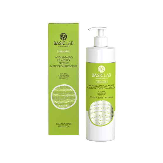 BASICLAB Wygładzający żel myjący przeciw niedoskonałościom z 0,5% BHA