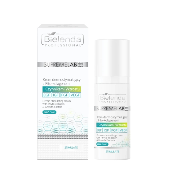 BIELENDA PROFESSIONAL SUPREMELAB Krem dermostymulujący z Fito-kolagenem i Czynnikami Wzrostu EGF IGF FGF VEGF