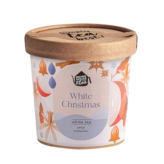 BROWN HOUSE & TEA White Christmas – herbatka owocowa z jabłkiem, białą herbatą i dodatkami