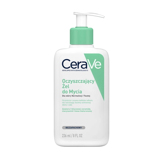 CERAVE Oczyszczający Żel do Mycia ciała i twarzy dla skóry normalnej i tłustej