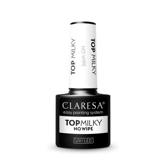 CLARESA TOP MILKY NO WIPE Top hybrydowy UV/LED