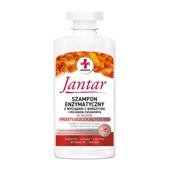 JANTAR MED Szampon enzymatyczny z wyciągiem z bursztynu i peelingiem do włosow przetłuszczających się