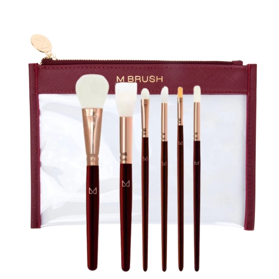 M BRUSH BY MAXINECZKA Zestaw 6 pędzli Burgundy set vol.2 + sachet