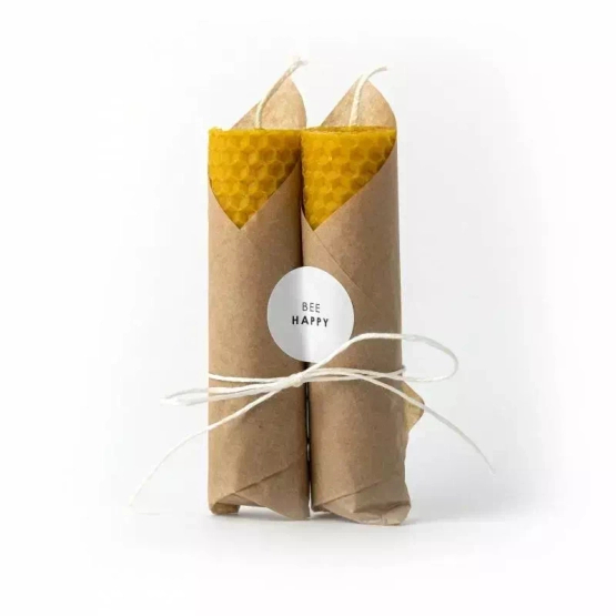 MAGIC HOME Komplet 2 świec z wosku pszczelego Midi