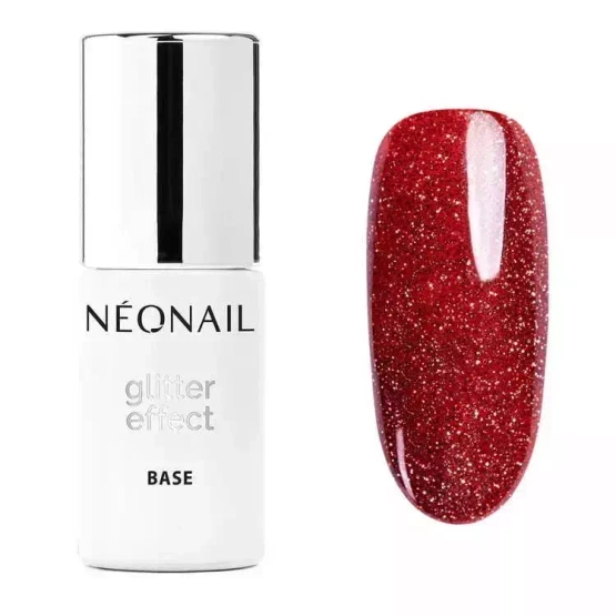 NEONAIL Lakier Hybrydowy Glitter Effect Base Red Shine