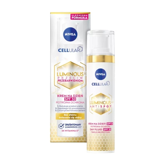 #9 NIVEA Cellular Luminous 630® SPF50 krem na dzień przeciw przebarwieniom