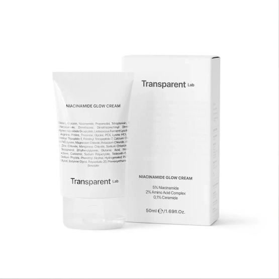 TRANSPARENT LAB Niacinamide glow cream – rozjaśniająco- nawiżający krem do twarzy z niacynamidem 5% 