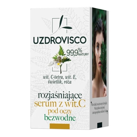 UZDROVISCO Rozjaśniające serum z witaminą C pod oczy - świetlik serum bezwodne 15ml